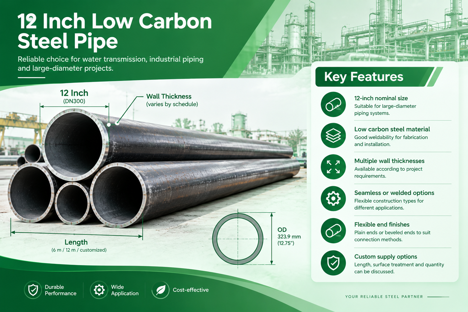 12 Inch Low Carbon Steel Pipe