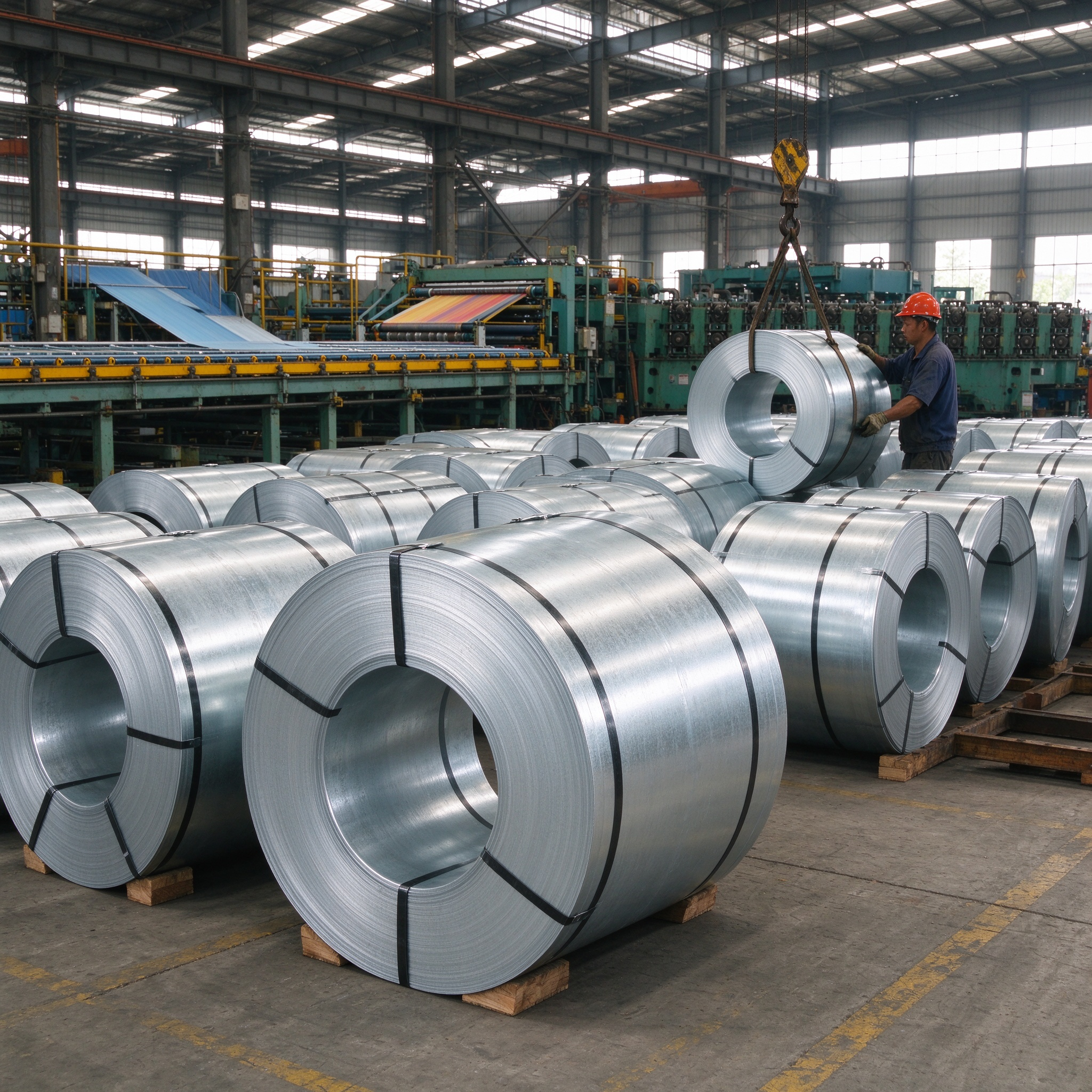 Galvanized Steel Slit Coils in Factory Production Warehouse