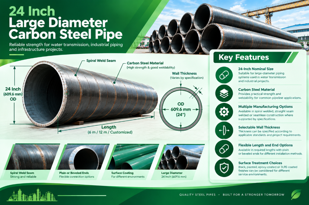 24 Inch Large Diameter Carbon Steel Pipe