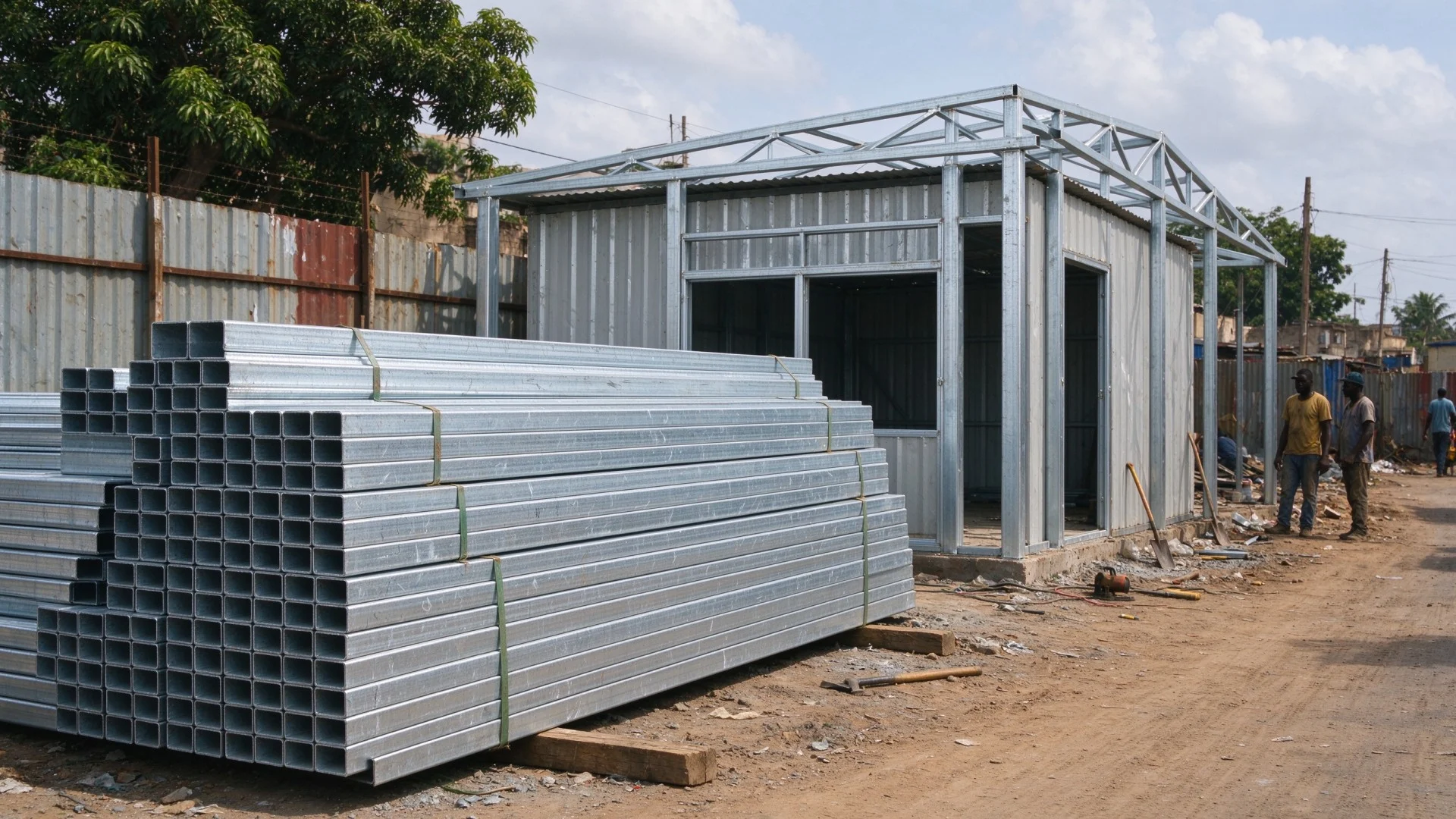 Galvanized Rectangular Tube Greenhouse Framework Installation