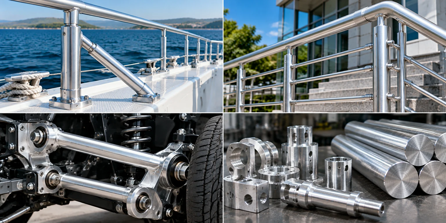 5052 aluminum round bar applications in marine fittings, architecture, transportation and general fabrication