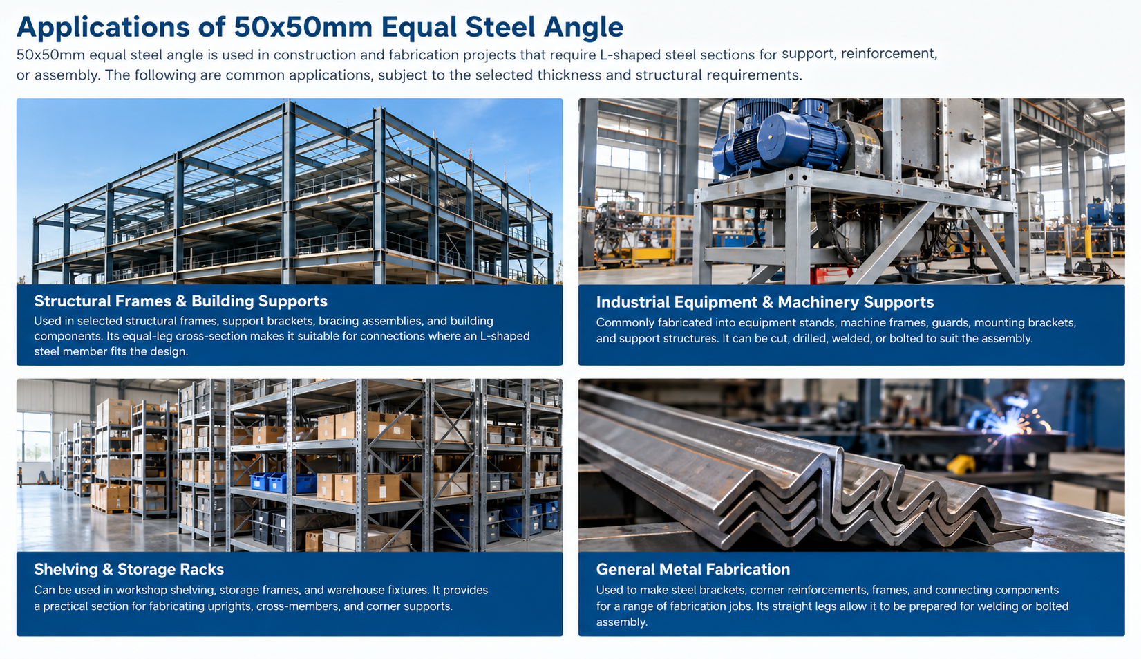 50x50mm Equal Steel Angle for Structural Support