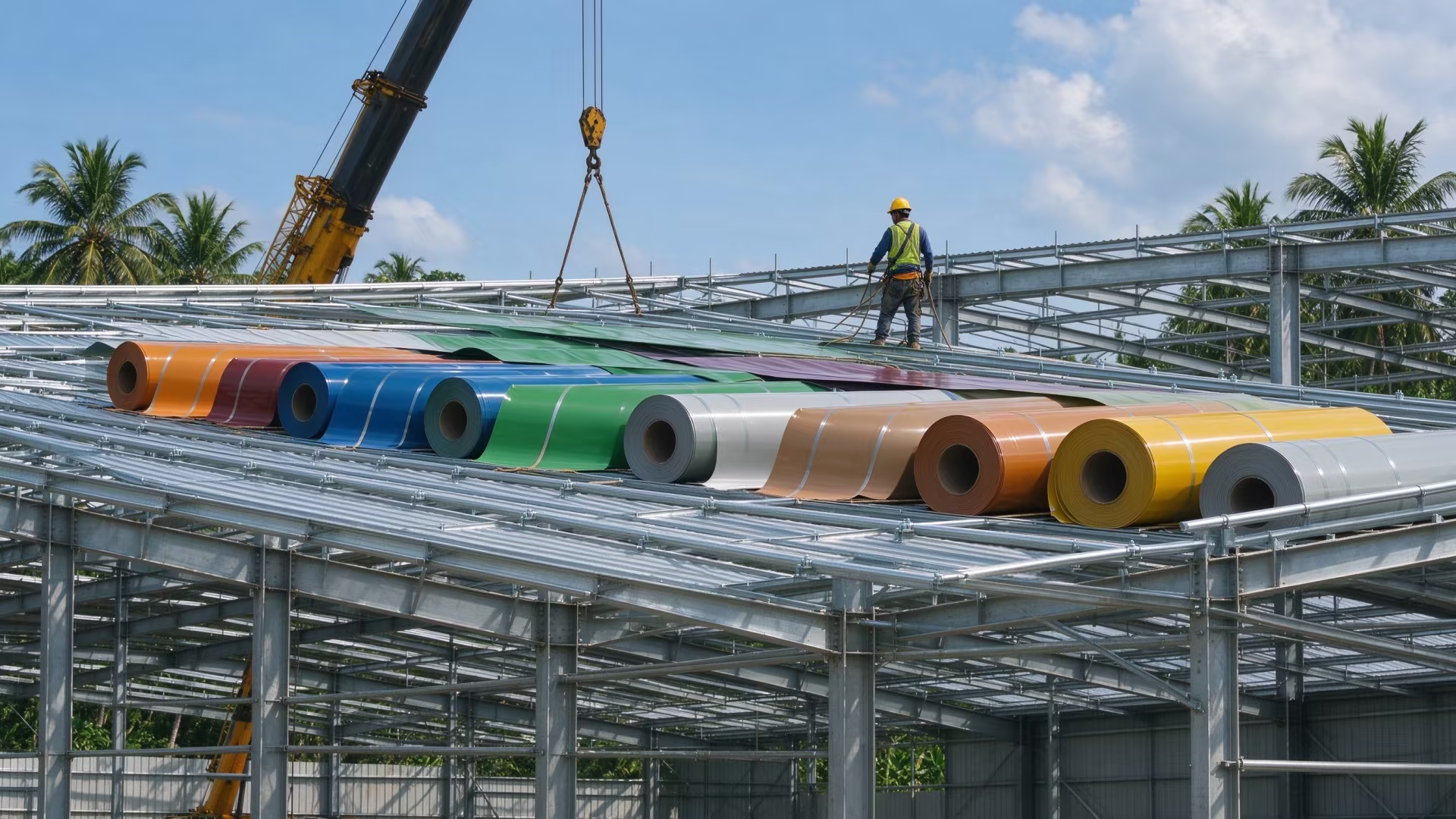 PPGL Steel Structure Roofing Installation